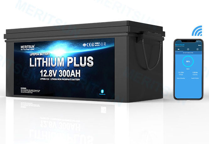 Lithium Batteri: LiFePo4 12V 300Ah, MS, Bluetooth - Kr 17995