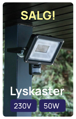 Lyskaster 230V 50W på tilbud!